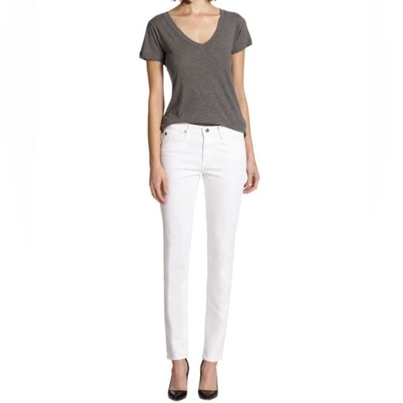 AG Adriano Goldschmied White The Prima Mid-Rise Cigarette Jeans Size 26 - Picture 16 of 16